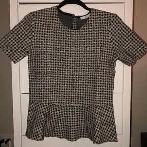 Zara Houndstooth peplum top